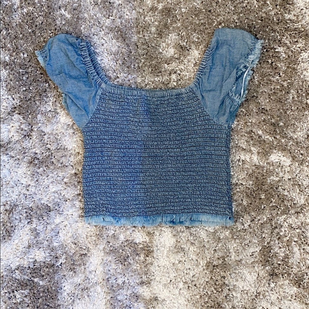 Off the shoulder jean top